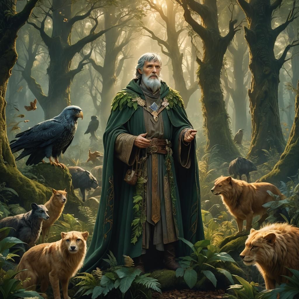Merlin in Forest: Fantasy Concept Art