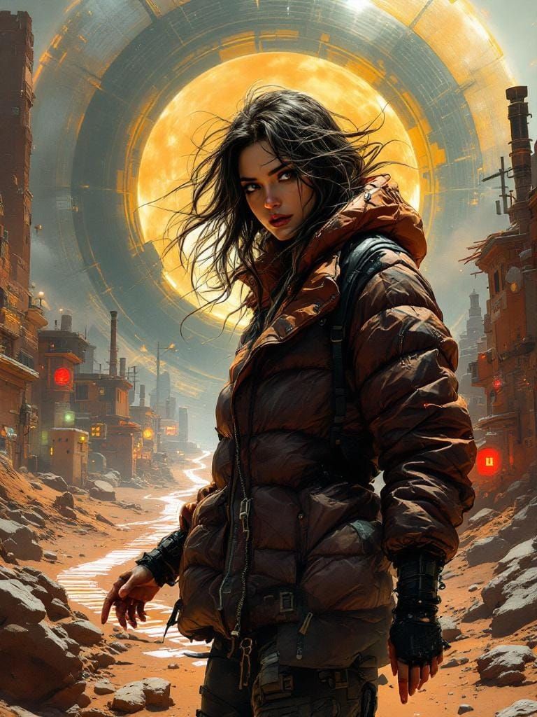 Warrior Woman in Chiarotech Surrealism Style