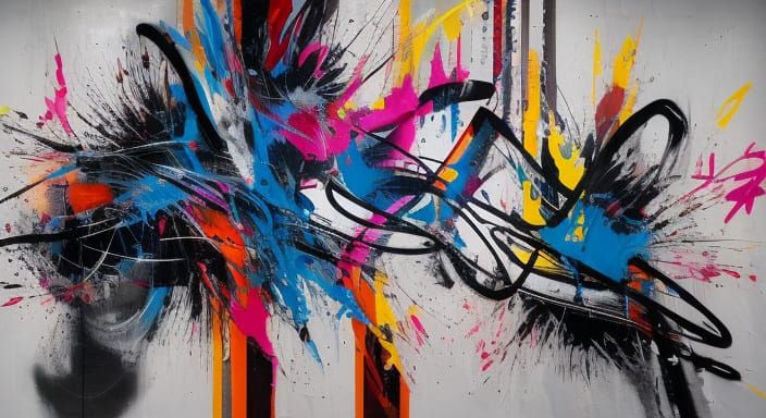 Energetic Abstract Graffiti Art in Futura Style