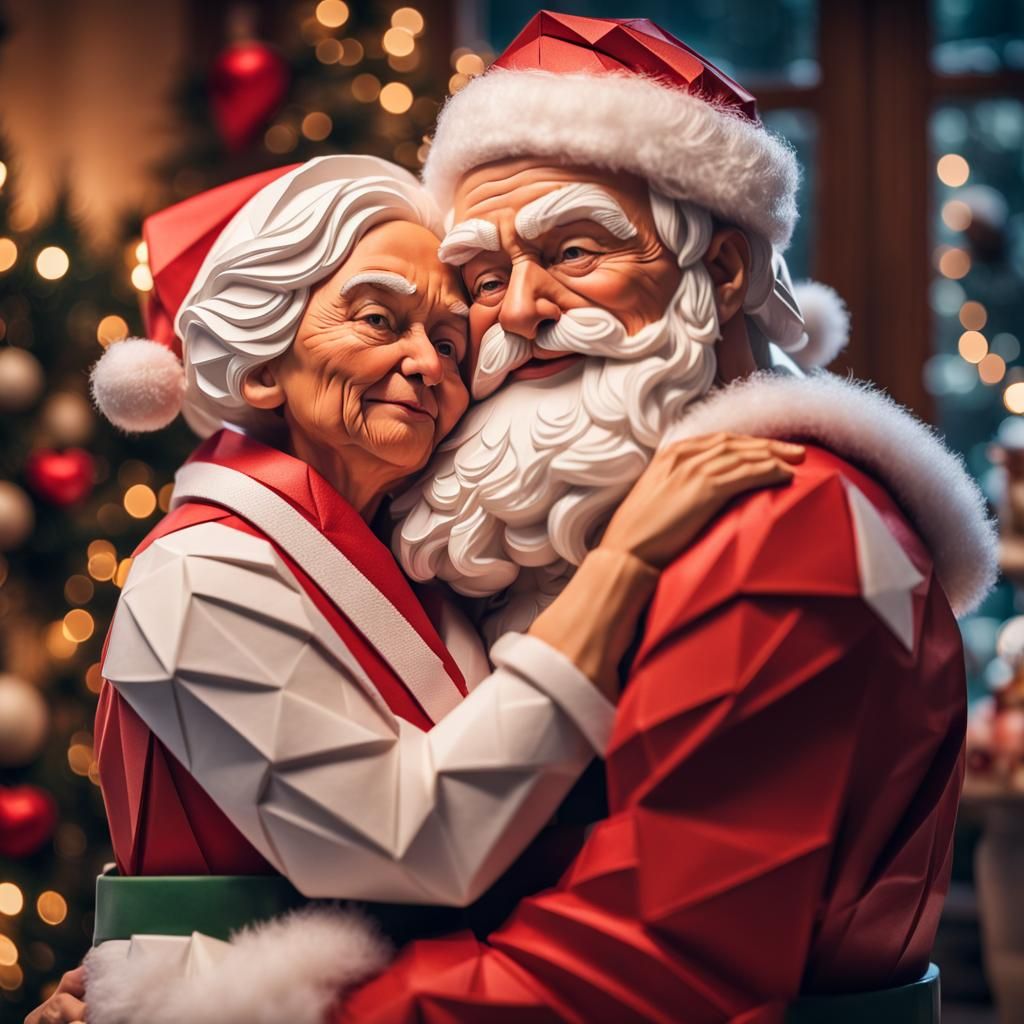 Santa and Mrs. Claus Origami Papercraft