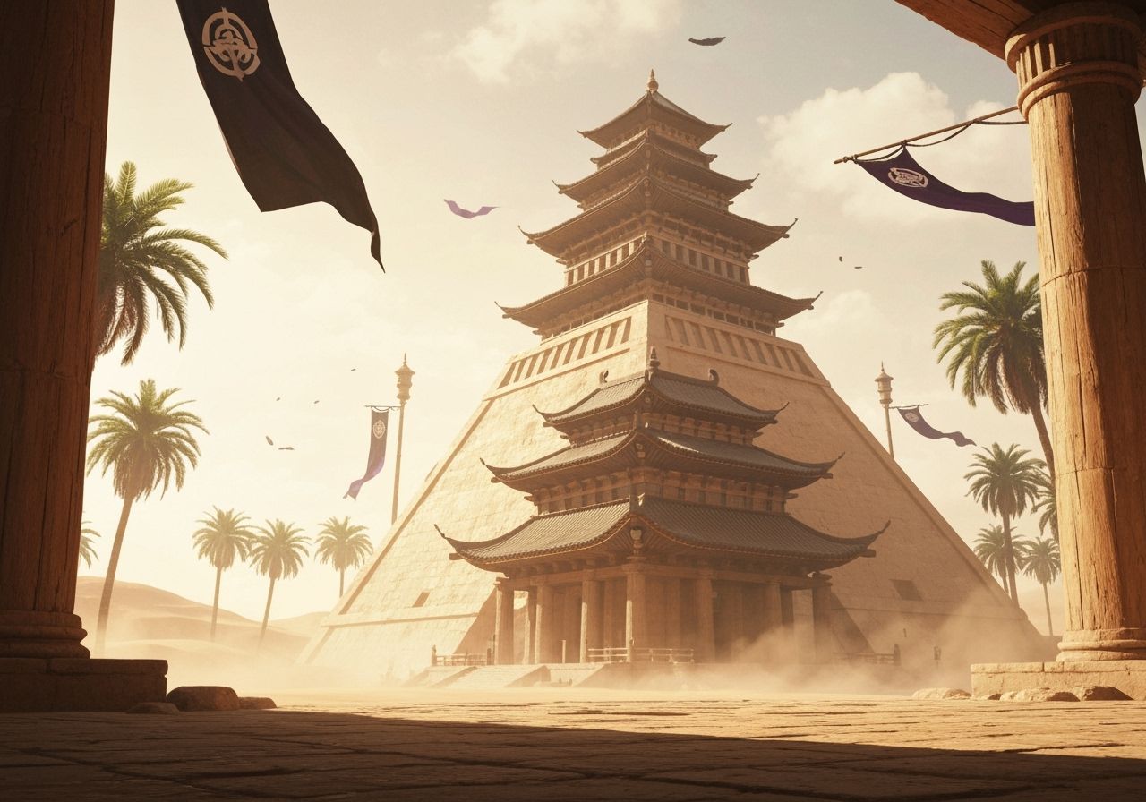 Egyptian Pyramid Meets Japanese Dojo in Epic Scene