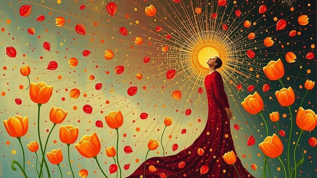 Ethereal Whimsy in Vibrant Colors, Inspired by Klimt and Kus...