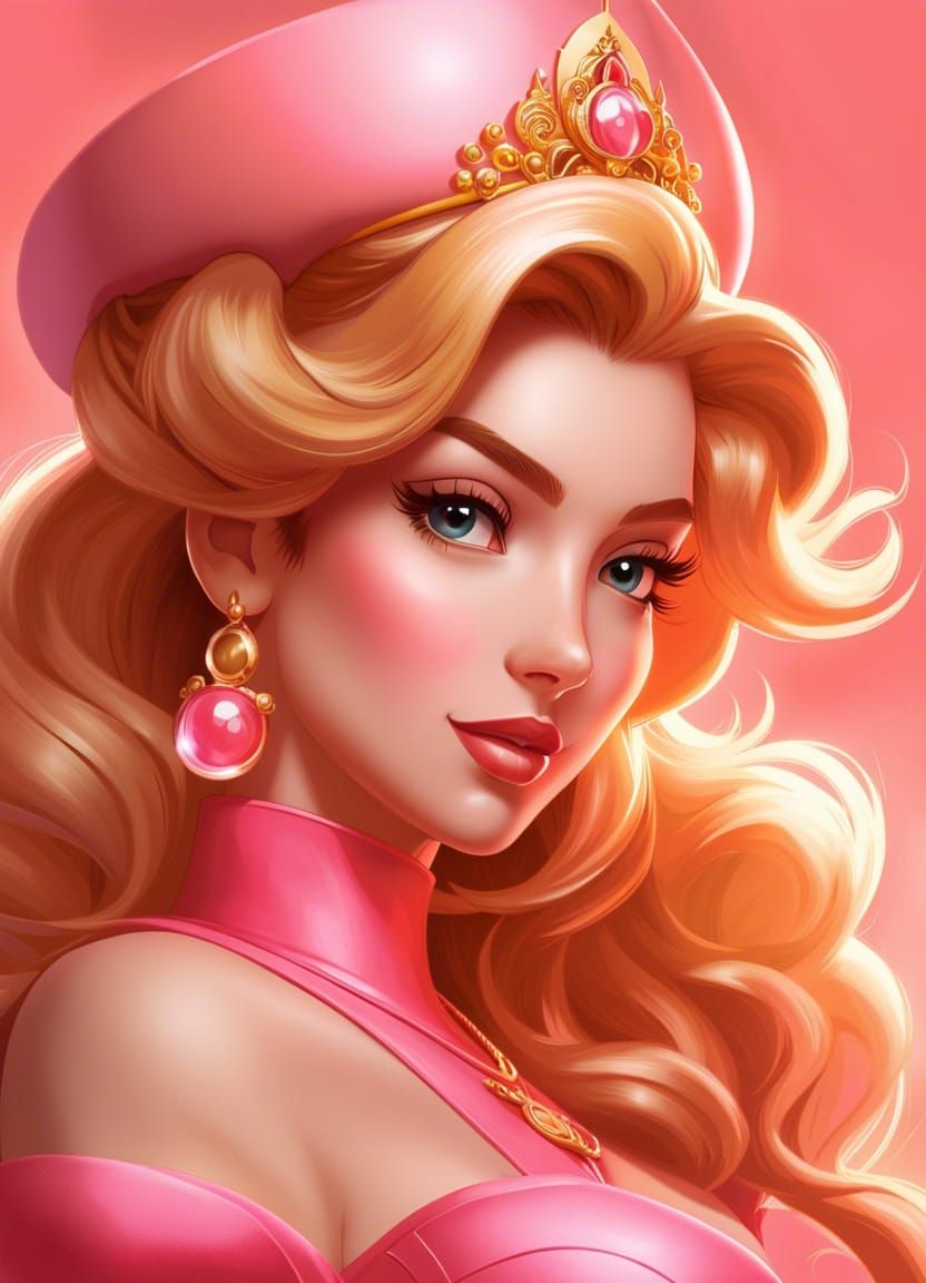 Disney Style Princess Peach Portrait