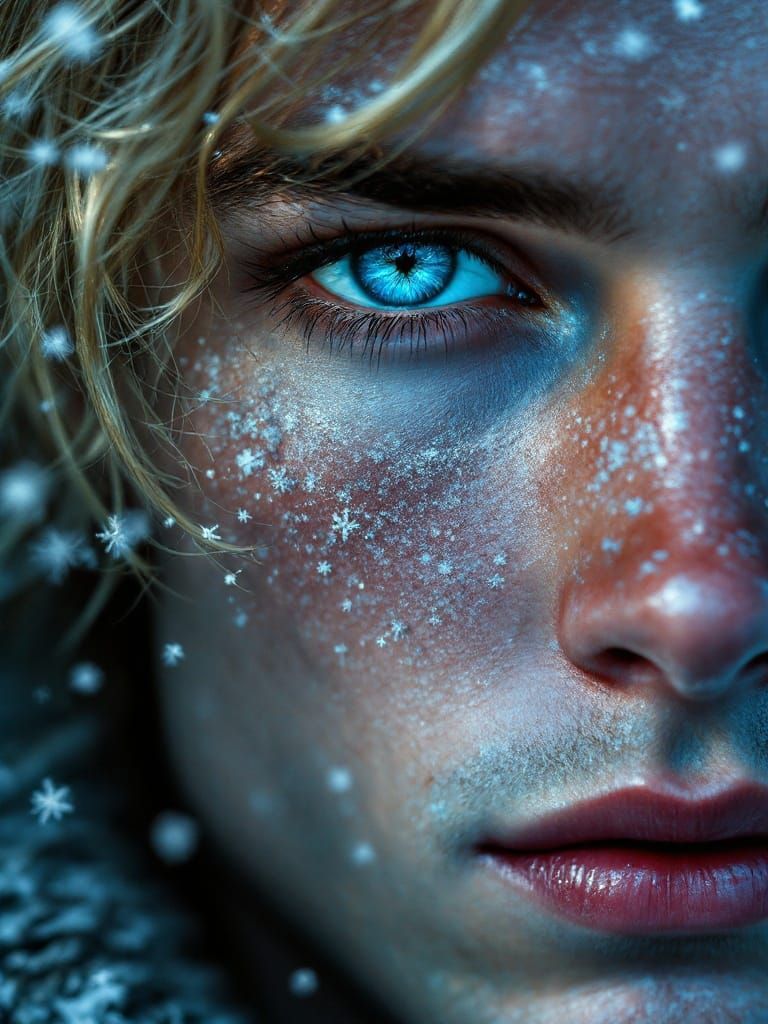 Chiseled Winter Knight in Frosty Resplendence