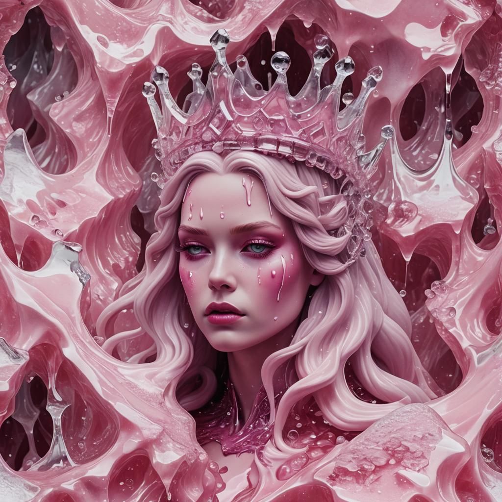 Melting Pink Ice Queen Digital Art