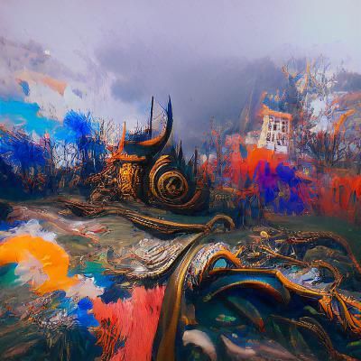 Muse with Hollow Eyes and Visions: Matte Painting