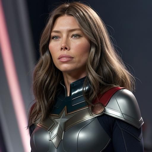 Jessica Biel as Ms. Marvel: AI Transformation