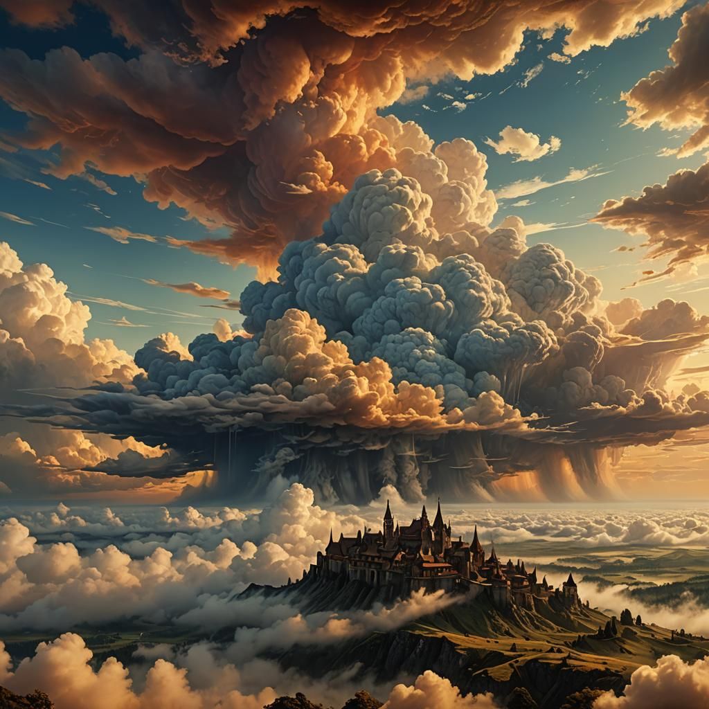 Fantastical Clouds Form Painterly Shapes in Surreal Sky