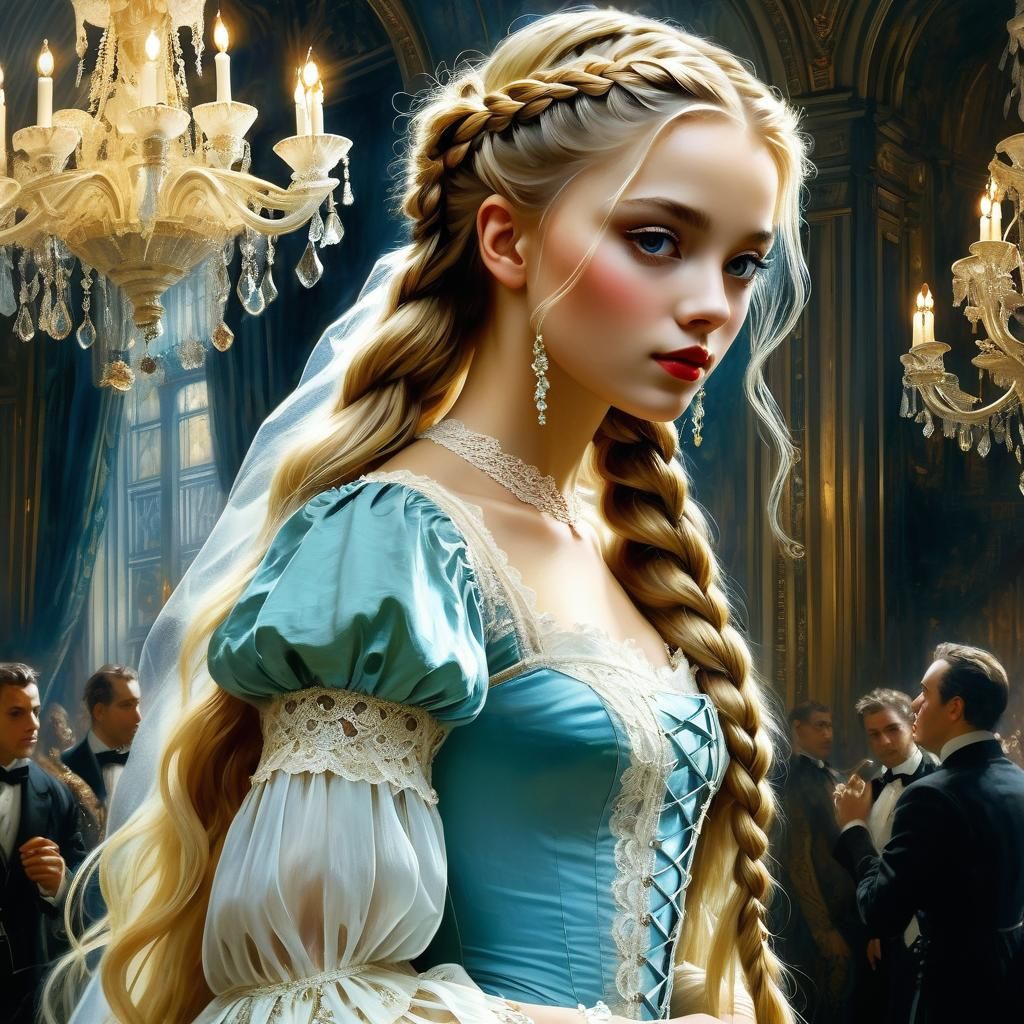 Fairytale Princess at Masquerade Ball in Anime Style