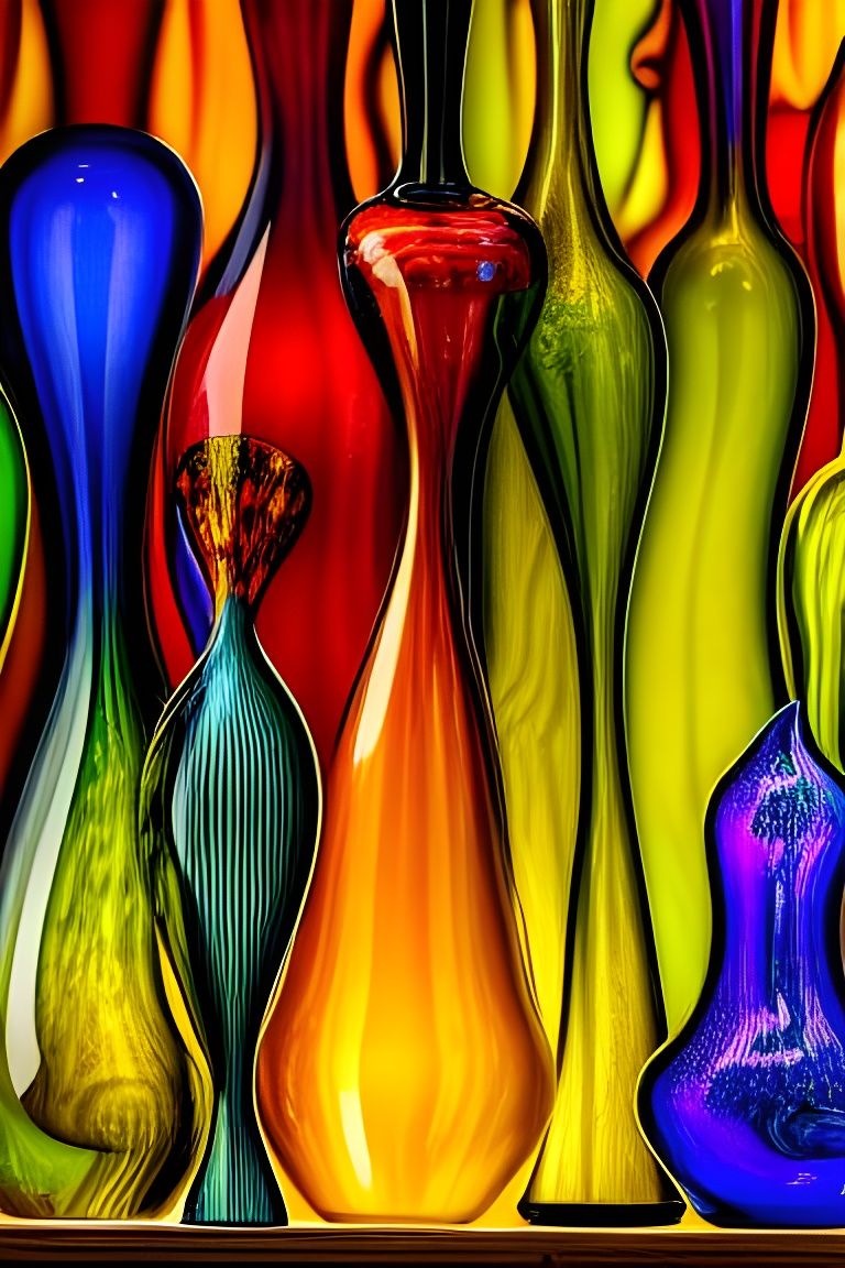 Brilliant Backlit Glass Bottle Collection in Hyperrealism