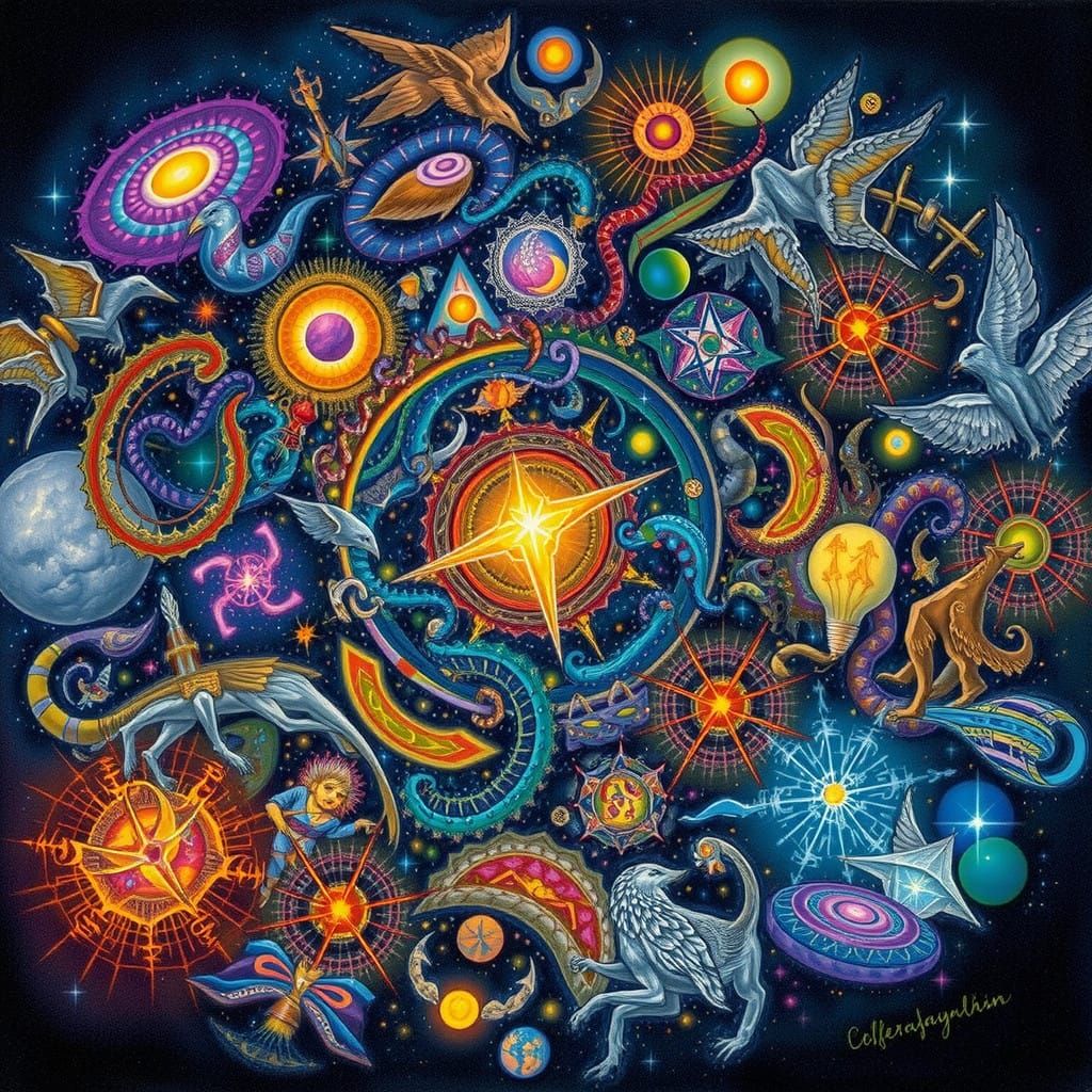 Surreal Cosmic Portal Reveals Harmony of Light and Shadow