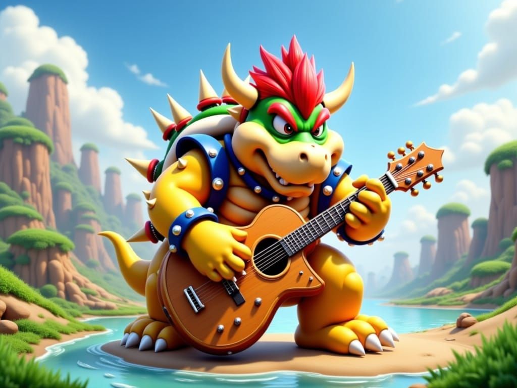 Bowser Driving a Mario Kart