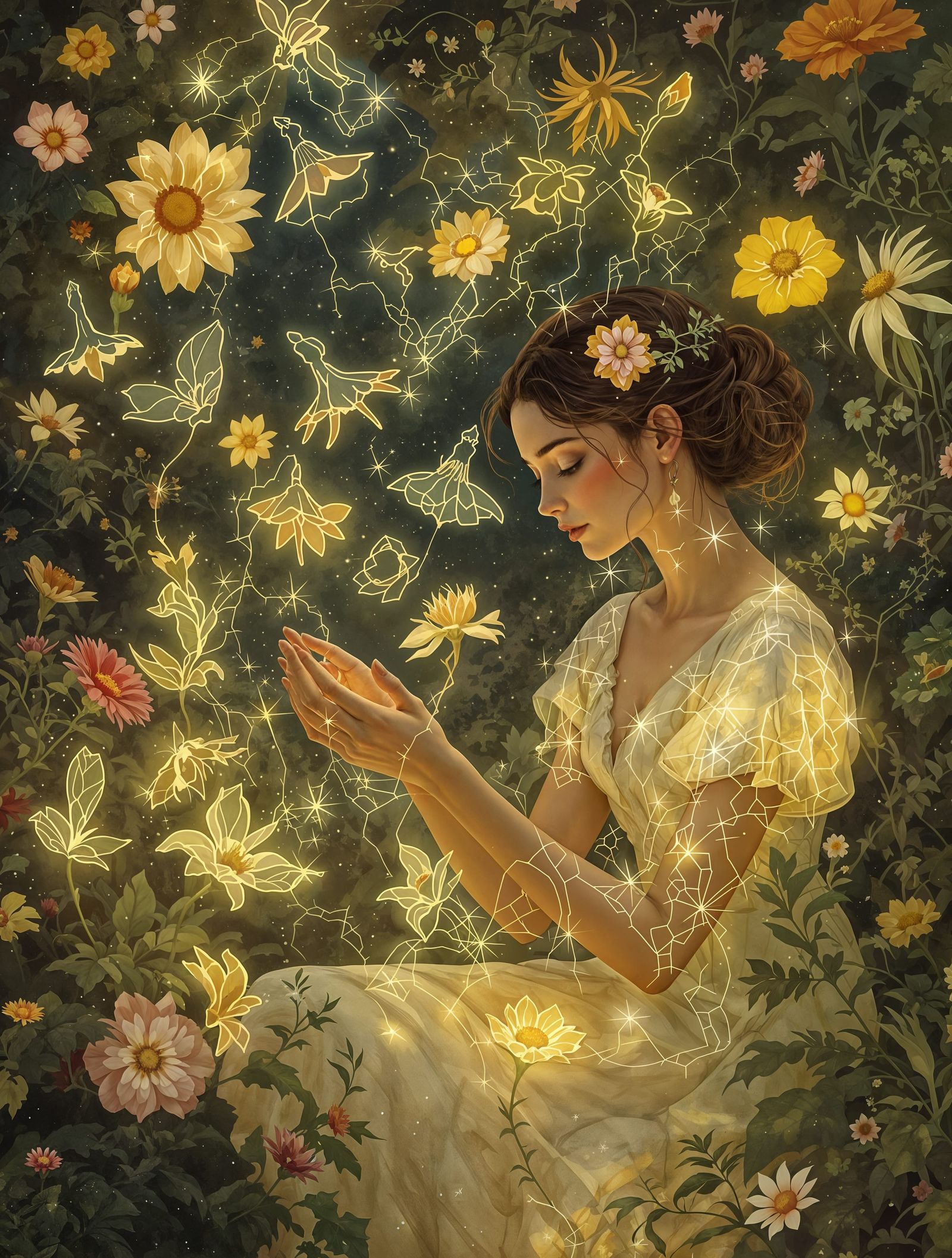 The Perfumer of Forgotten Blooms in an Enchanted Garden