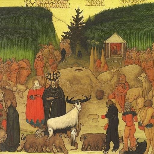 Figure Defying Blockade: Renaissance and Illustration Fusion