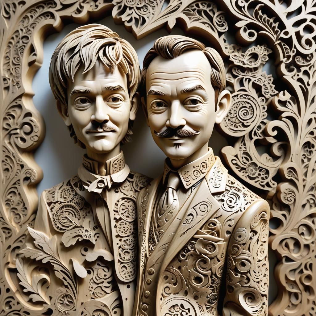 Miniature Thomas Lennon Carved in Paisley Lace
