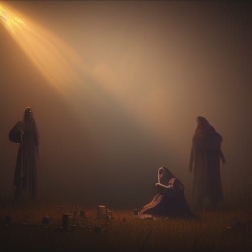 Renaissance Painting: Ghost Severing Friendship