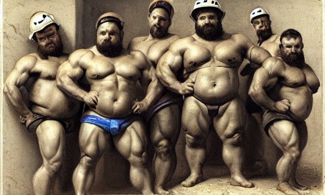 Dwarven Construction Workers Vogue in Photorealistic Style