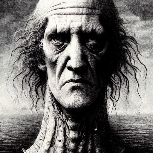 Horrific Ultra Realistic Squidward Portrait