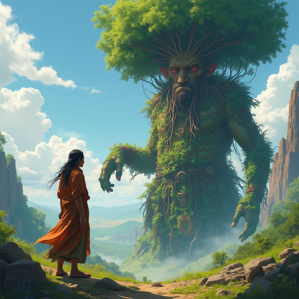 Viracocha and Pachamama: Vibrant Digital Art