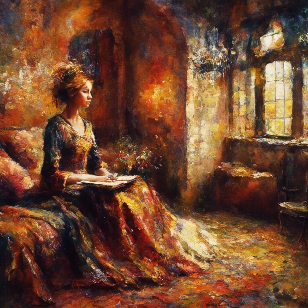 Woman Knight with Old School Color Fume Effect