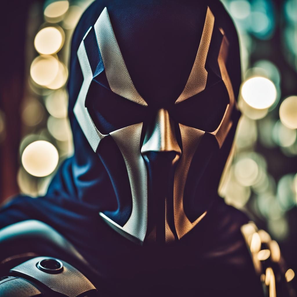 Masked Hero in Sharp Focus, Professional Photography