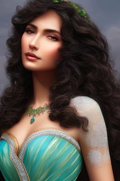 Detailed Portrait of a Beautiful Greek Woman