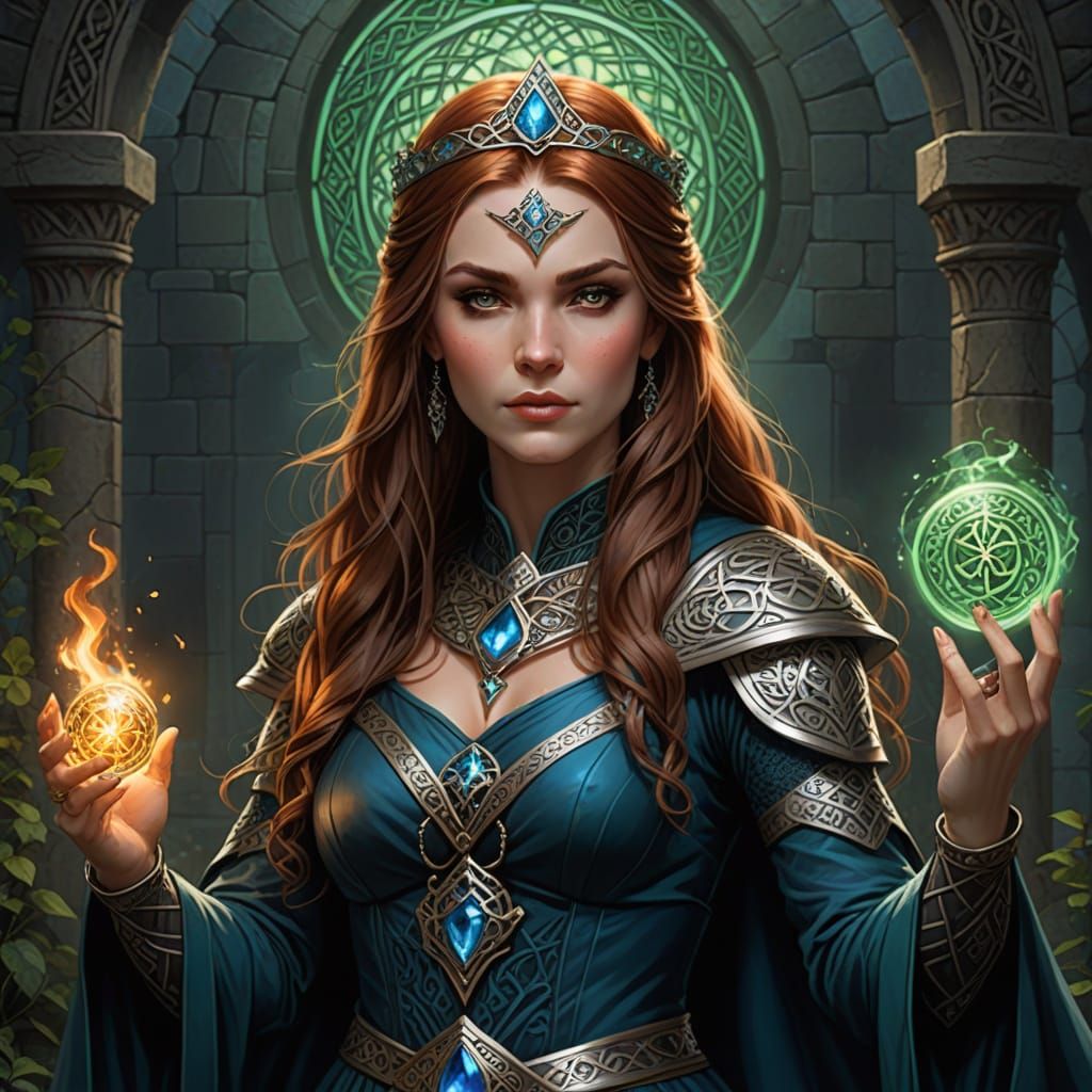 Celtic Princess as Charming Arcane Sorceress