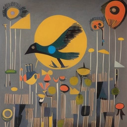 Death Birds Dreamscape: Surreal Art in Grayscale and Color