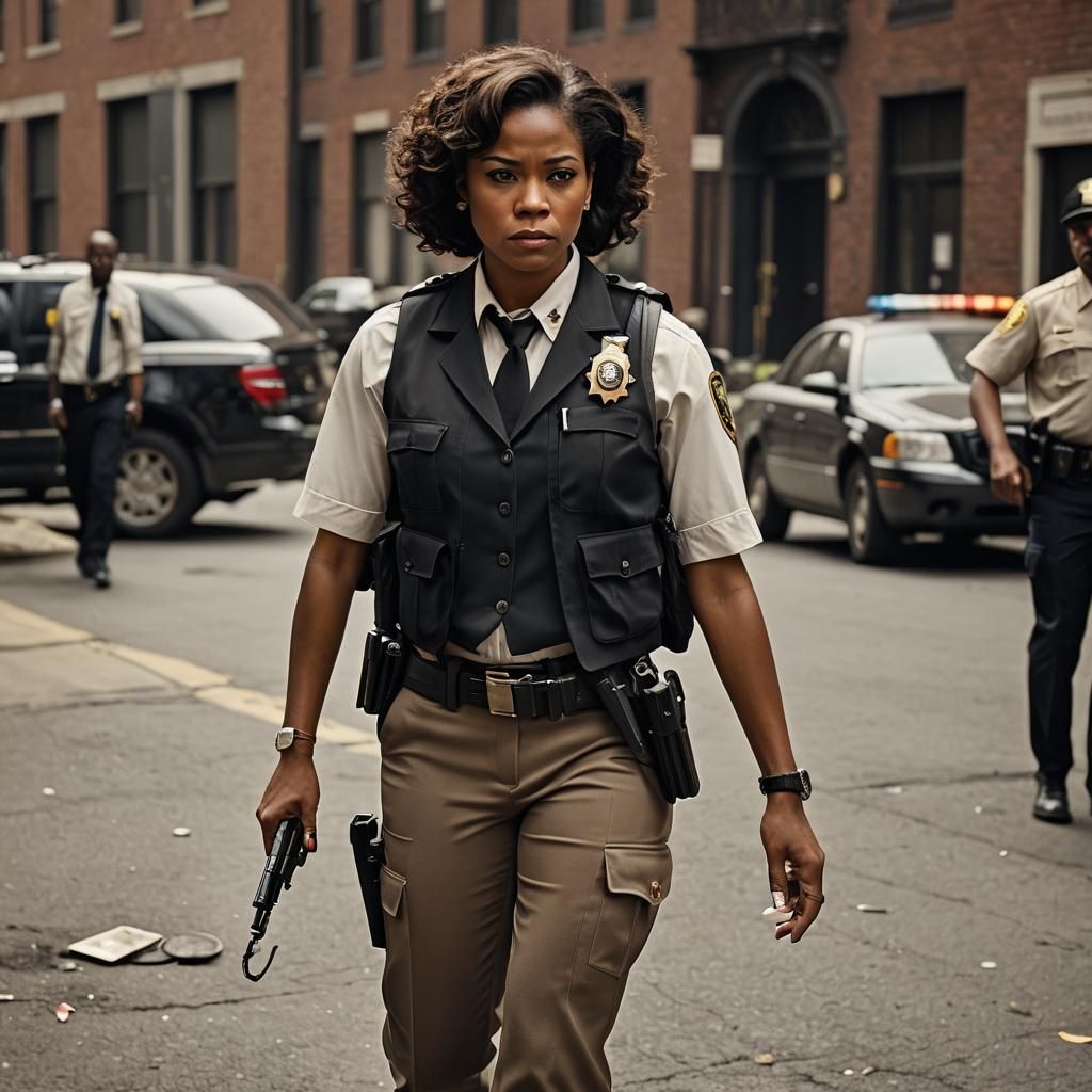 Female Detective Arrives at Crime Scene