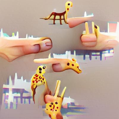 Surreal Giraffe with Fingers Instead of Legs