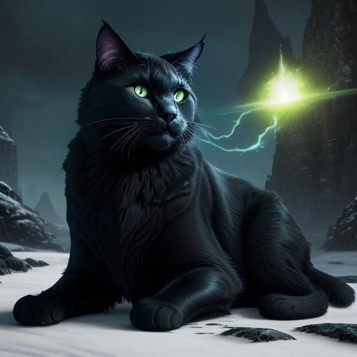 Cat-Sìth in the Scottish Highlands, Digital Art