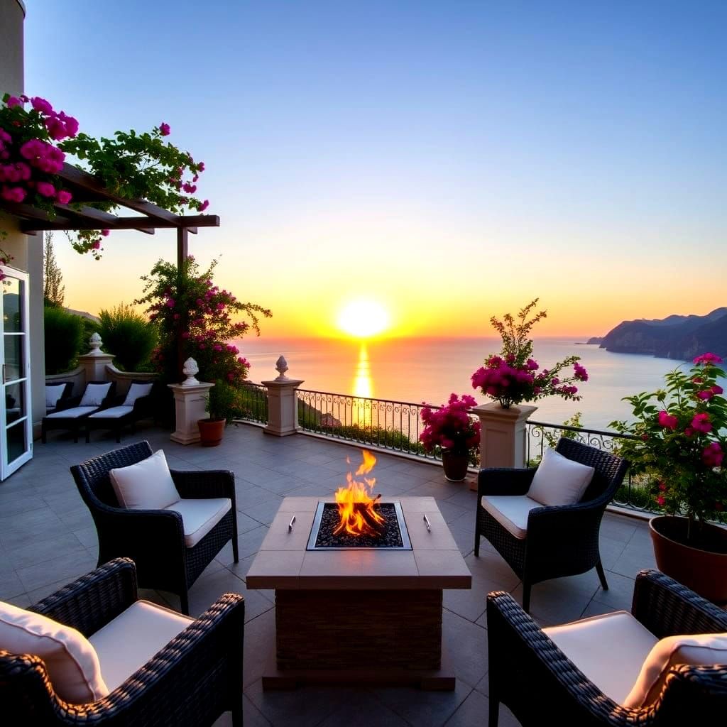 Picturesque Amalfi Coast View from Italian Villa Terrace