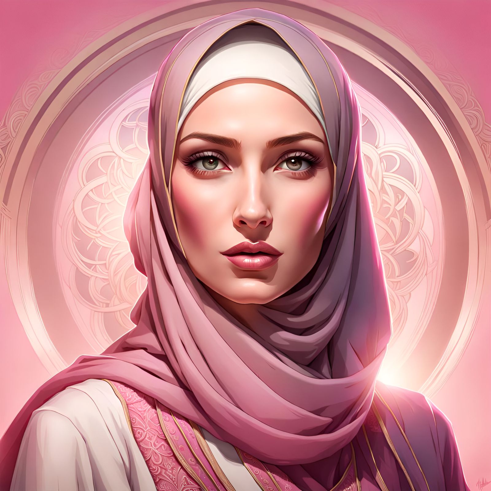 German Hijabi Woman in Traditional Modest Dress