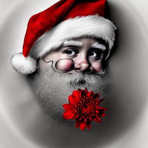 Punk Stencil: Santa Face with Floral Design