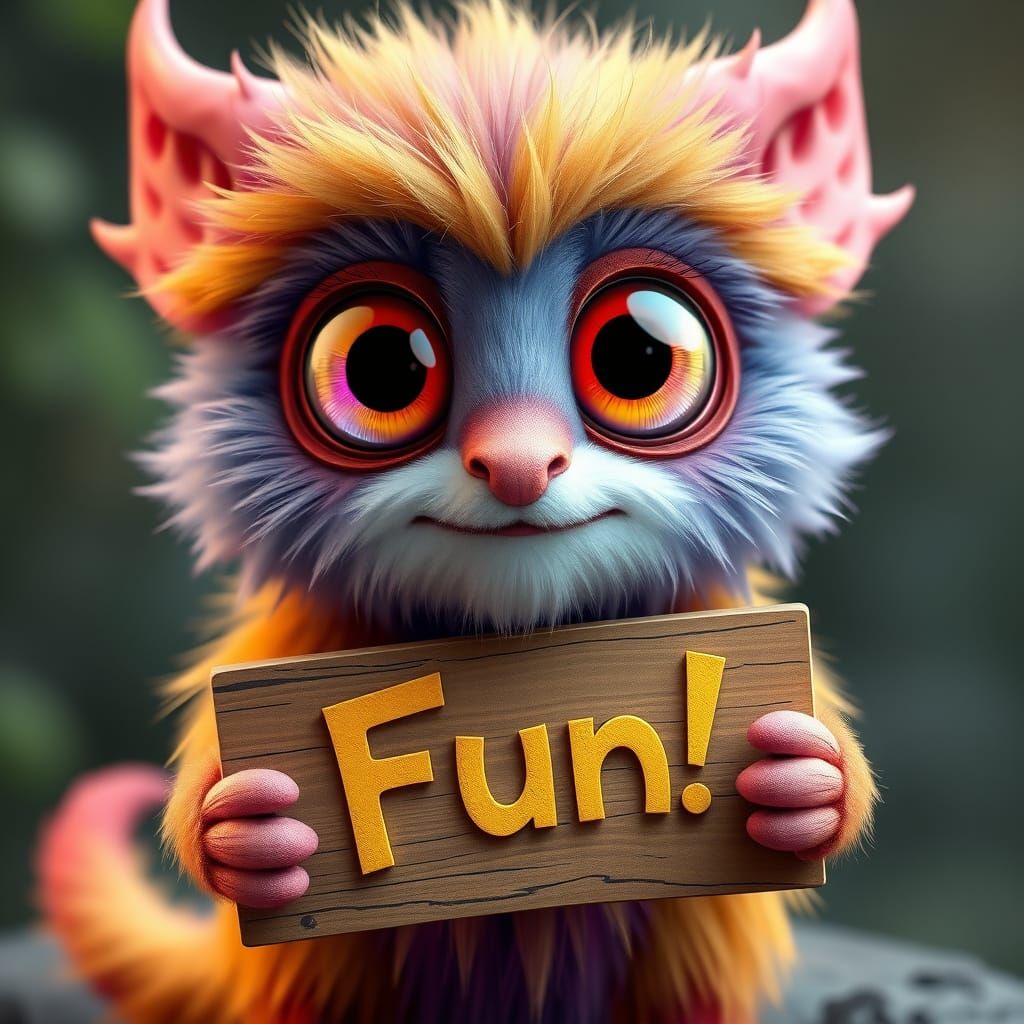 Whimsical Multicolored Mythical Creature in Vibrant Fantasy ...