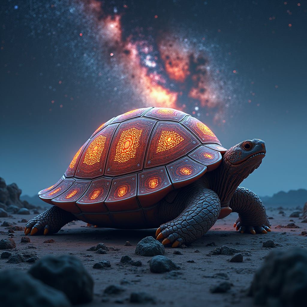 Cosmic Turtle Shell Galaxy Concept Art