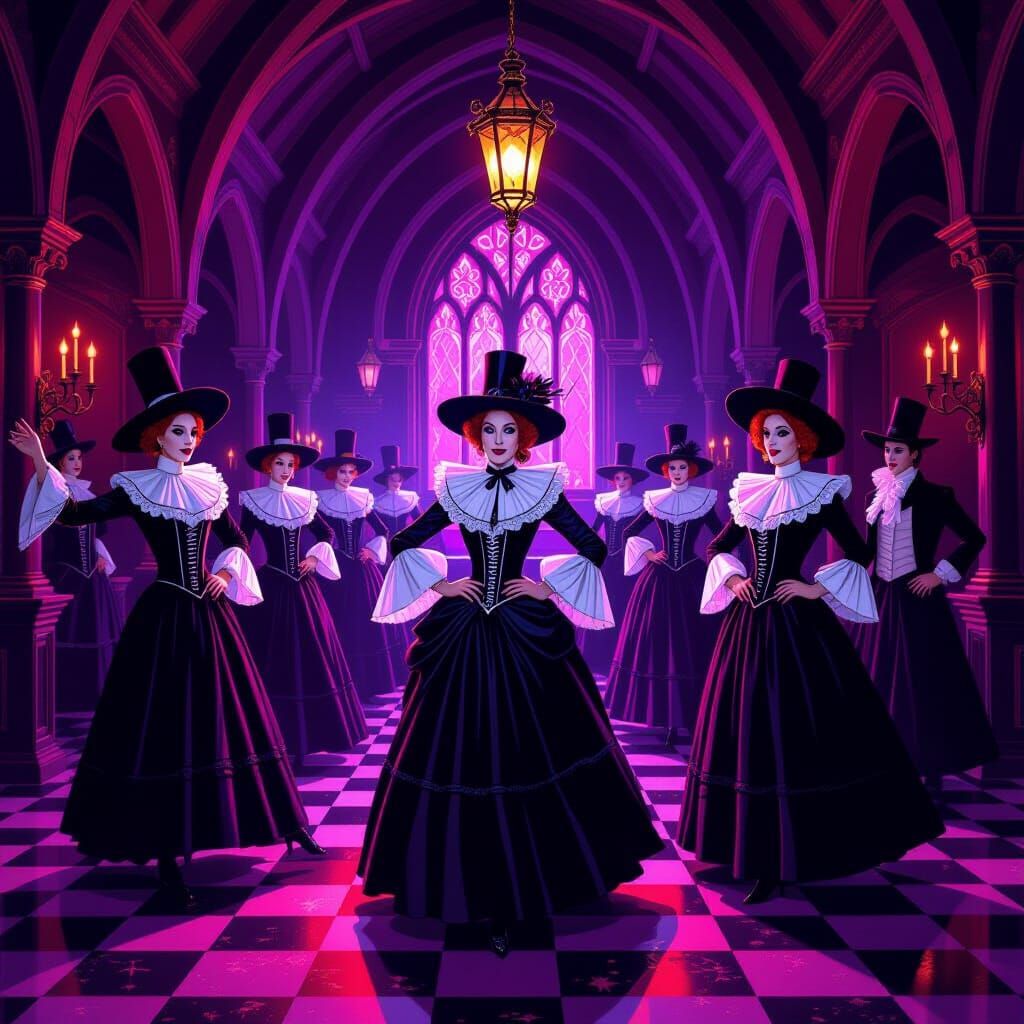 Puritans in a Rocky Horror Inspired Gothic Ball