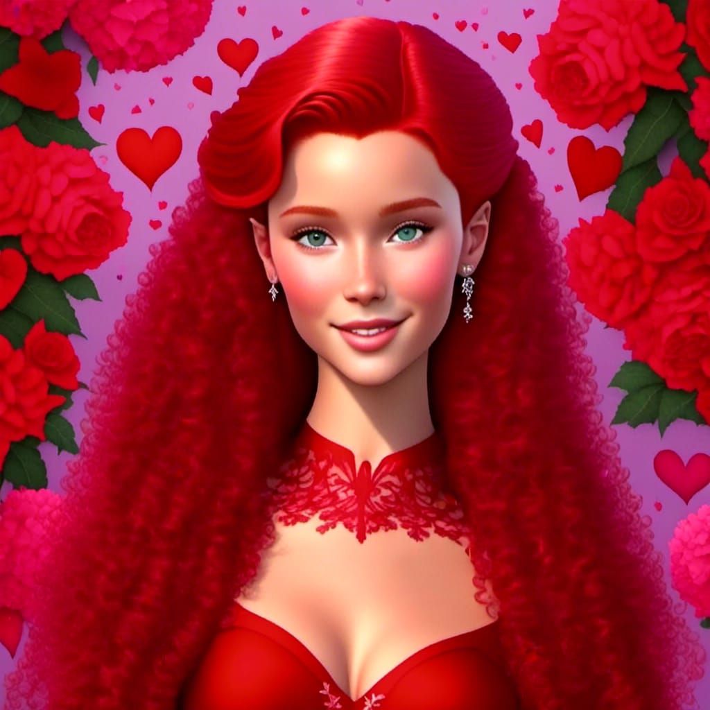 a beautiful sims 4 avatar as a Valentine Elf