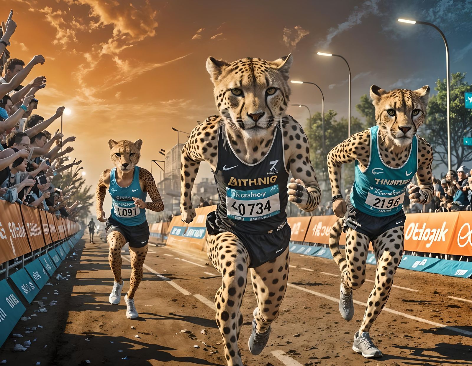 Cheetahs Run Marathon at the Olympic Games