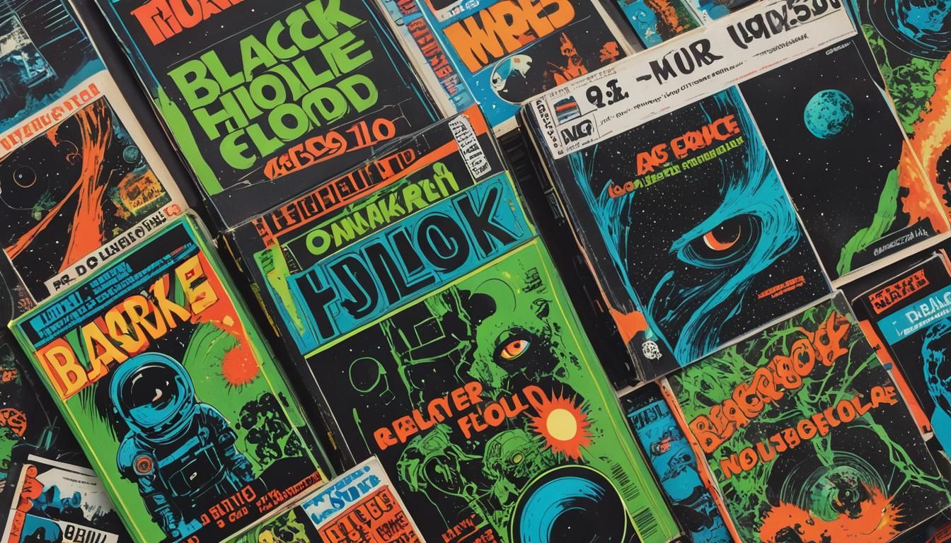 Retro-Futuristic Comic Book Art with VHS Tape