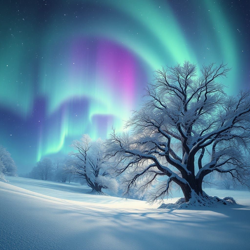 Aurora Borealis in Vibrant, Ethereal Splendor