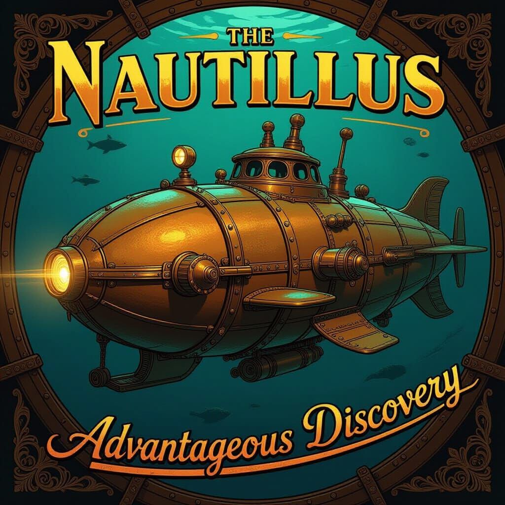 Captain Nemo's Nautilus Submarine Illustration