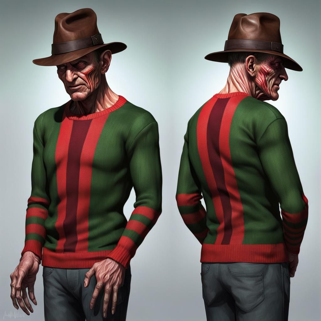 Freddy Krueger Portrait in Art Nouveau Style