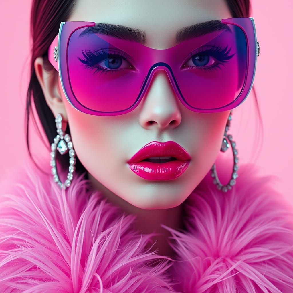 Futuristic Woman Portrait in Retro-Futuristic Fashion