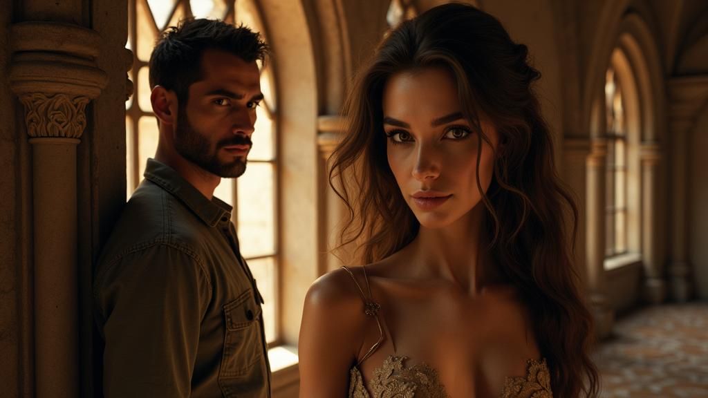 Longing Gaze: A Renaissance Romance in Hyper-Realistic Style