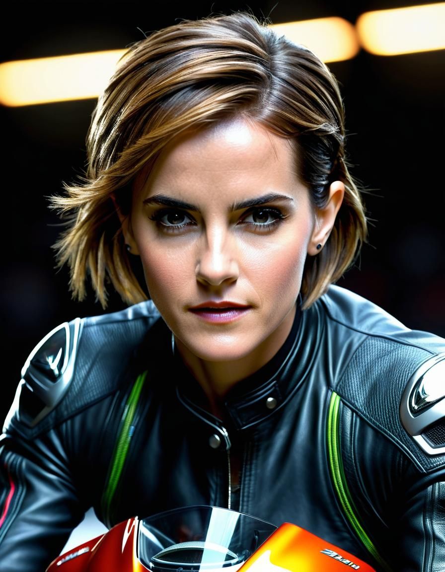 Emma Watson pretty biker girl
