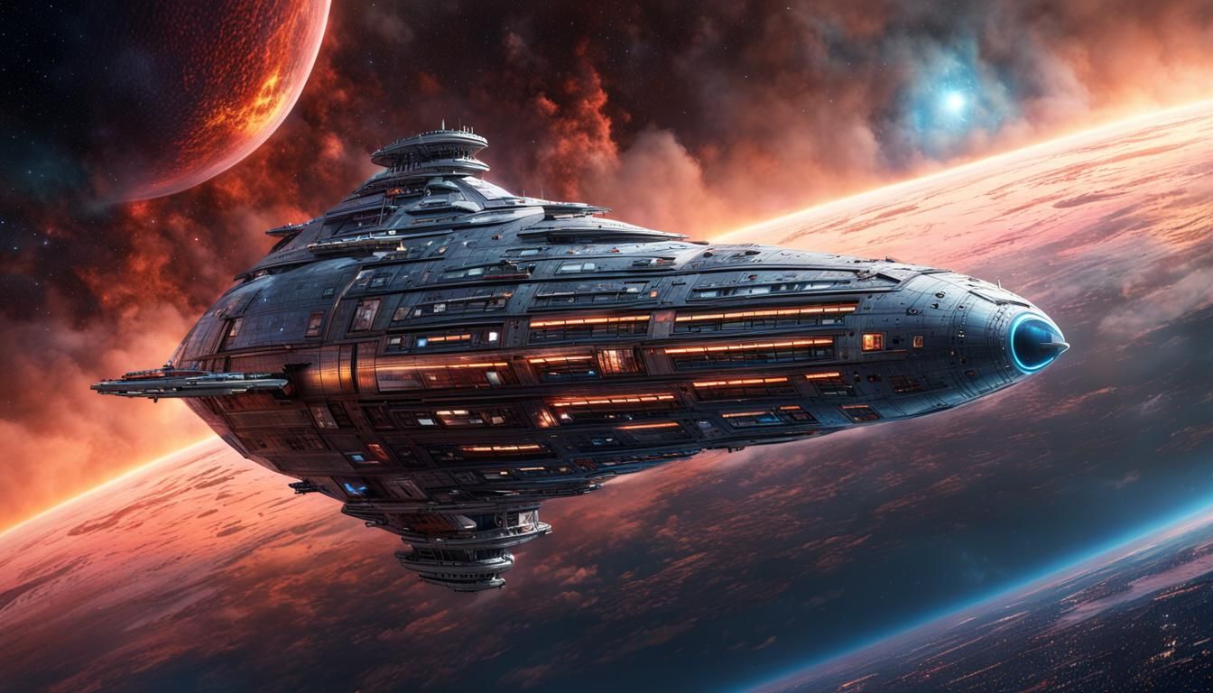 StarFall Space City Cruiser in a Nebulous Fantasy