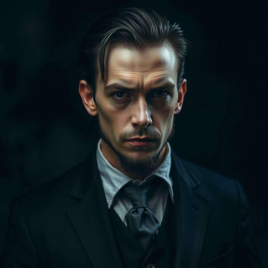 Brooding Dark Knight in Elegant Suit