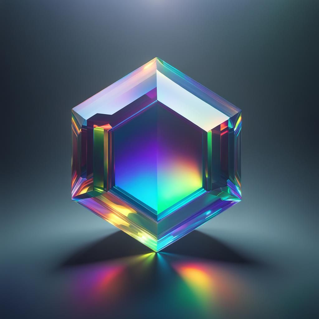 Opal Prism in Fog, Neon Iridescent Art