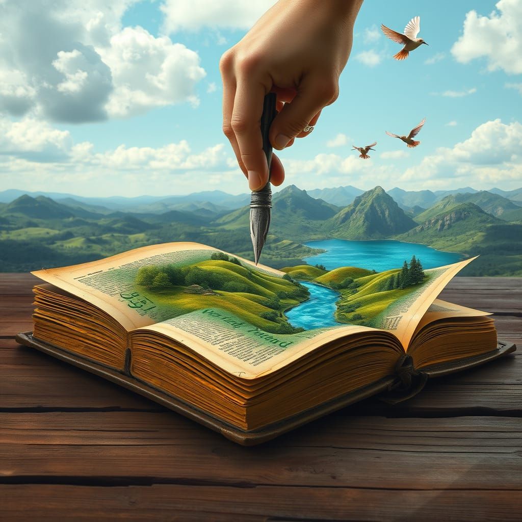 Enchanted World Unfolds from a Leather-Bound Book